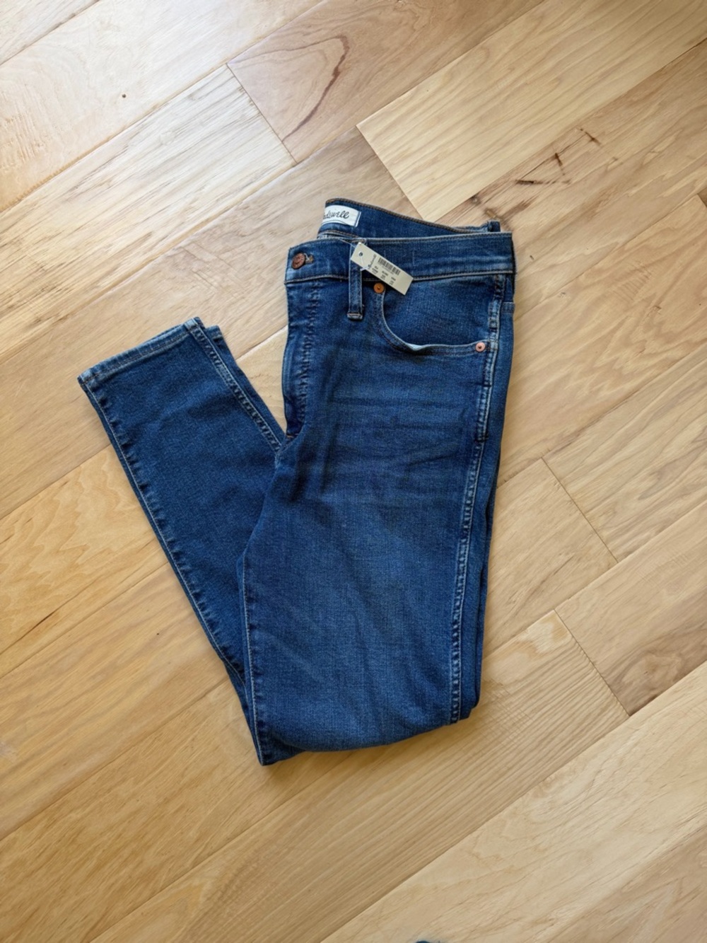 Madewell 10” High-Rise Skinny Jeans in Dark Blue Denim, size 30P. BNWT!